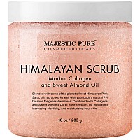 Majestic Pure Himalayan Pink Salt Body Scrub With Collagen And Sweet Almond Oil Exfoliating Body Scrub For Skin Care Stretch