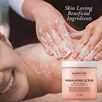 Majestic Pure Himalayan Pink Salt Body Scrub With Collagen And Sweet Almond Oil Exfoliating Body Scrub For Skin Care Stretch