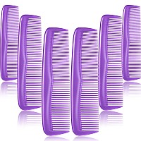 12 Pieces Hair Combs Set Pocket Fine Plastic Hair Combs for Women and Men, Fine Dressing Comb (Purple)