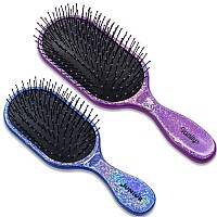 Nuway 4Hair Vanity And Junior Pro 2Piece Set Detangles Without Pulling Wet Or Dry Hair Works Great For All Hair Types Shin