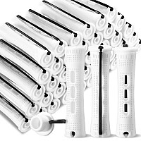 60 Pcs Hair Perm Rods for Natural Hair, Cold Wave Rod Hair Perm Rods for Women Plastic Perming Rods Short Curlers Rollers with Elastic Rubber Band Hairdressing Styling Tool (White,0.63 Inch)