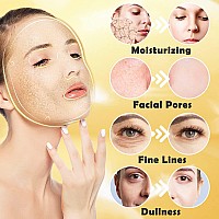 Permotary 12 Pcs 24K Gold Crystal Gel Collagen Facial Masks Treatment Deep Moisturizing Facial Masks For Anti Aging Puffiness S