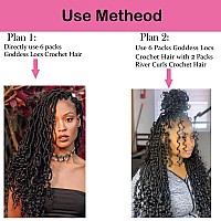 8 Packs New Goddess Locs Crochet Hair 18 Inch River Curls Crochet Hair Boho Faux Locs Wavy Crochet Hair With Curly End Boho Styl