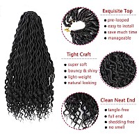 8 Packs New Goddess Locs Crochet Hair 18 Inch River Curls Crochet Hair Boho Faux Locs Wavy Crochet Hair With Curly End Boho Styl