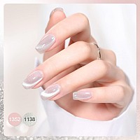 Gaoy Jelly Gel Nail Polish Set In Pink Nude With Glitter Cat Eye Gel And Magnet Pink Prism