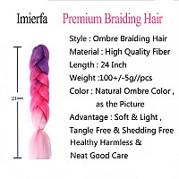 Imierfa Kanekalon Ombre Braiding Hair 3Tone Braiding Hair Extensions Feed In Hair For Braids 3Pack Kanekalon Braiding Hair For