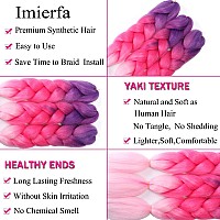 Imierfa Kanekalon Ombre Braiding Hair 3Tone Braiding Hair Extensions Feed In Hair For Braids 3Pack Kanekalon Braiding Hair For