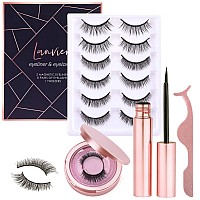 8 Pairs Magnetic Eyelashes With Magnetic Eyeliner Kit Lanvier Reusable 3D False Eyelashes Lashes Extension With 2 Tubes Of Ey