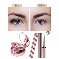 8 Pairs Magnetic Eyelashes With Magnetic Eyeliner Kit Lanvier Reusable 3D False Eyelashes Lashes Extension With 2 Tubes Of Ey