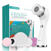 Vogoe Facial Cleansing Brush Rechargeable Spin Face Wash Brush Ipx7 Waterproof Electric Face Scrubber Exfoliator 3 Speeds 5