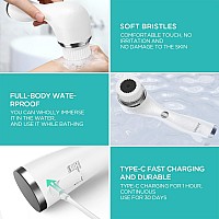 Vogoe Facial Cleansing Brush Rechargeable Spin Face Wash Brush Ipx7 Waterproof Electric Face Scrubber Exfoliator 3 Speeds 5