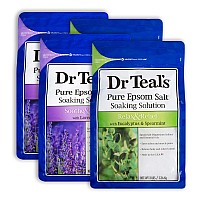 Dr Teals Epsom Salt 12 Lb Bath Time Value Pack 6 Lb Lavender 6 Lb Eucalyptus Spearmint Bath Time Epsom Soaking Salts