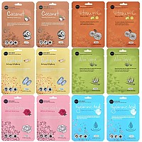 Celavi Essence Facial Face Mask Paper Sheet Korea Skin Care Moisturizing 12 Pack Mix 2 Of Each