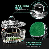 Aoraem 2Pcs Nails Tips Art Dappen Dish With Lid Acrylic Liquid Powder Dappen Monomer Dish Glass Crystal Cup Glassware Tools For