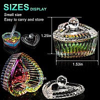 Aoraem 2Pcs Nails Tips Art Dappen Dish With Lid Acrylic Liquid Powder Dappen Monomer Dish Glass Crystal Cup Glassware Tools For