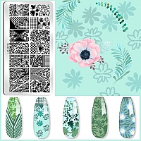 Biutee Nail Stamping Plates Set 8 Pcs Nail Stamping Polish Gel 10Pcs Templates With Stamper Nail Art Plates Set Halloween Nail P