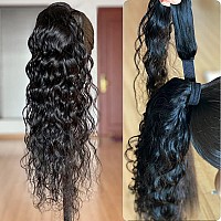 Magic Paste Wrap Around Ponytail Human Hair Extensions Long Water Wave 100 Real Remy Hair Ponytails Human Hair Extensions For W