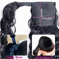 Magic Paste Wrap Around Ponytail Human Hair Extensions Long Water Wave 100 Real Remy Hair Ponytails Human Hair Extensions For W