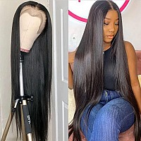 Miss Flower 34inch HD Lace Front Wigs Human Hair 180% High Density Straight Lace Front Wigs Human Hair Pre Plucked 13x4 Lace Frontal Wigs Brazilian Virgin Human Hair Wigs For Black Women