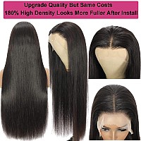 Miss Flower 34inch HD Lace Front Wigs Human Hair 180% High Density Straight Lace Front Wigs Human Hair Pre Plucked 13x4 Lace Frontal Wigs Brazilian Virgin Human Hair Wigs For Black Women