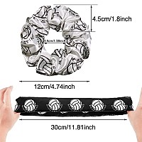 12 Pieces Silk Hair Scrunchies Volleyball Sport Hair Elastic Satin Ties Bands Ponytail Holders For Players Teams Gifts Wristband