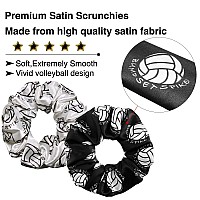 12 Pieces Silk Hair Scrunchies Volleyball Sport Hair Elastic Satin Ties Bands Ponytail Holders For Players Teams Gifts Wristband