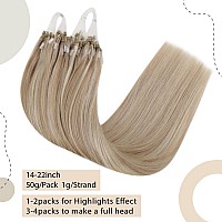 Easyouth Long Micro Link Hair Extensions Human Hair Blonde Micro Hair Extensions Human Hair Dirty Blonde Mixed Bleach Blonde Hig