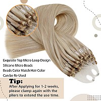 Easyouth Long Micro Link Hair Extensions Human Hair Blonde Micro Hair Extensions Human Hair Dirty Blonde Mixed Bleach Blonde Hig