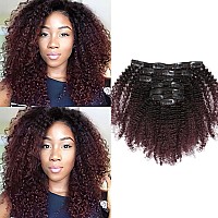 Caliee Afro Coily 3C And 4A Clip In Hair Extensions 100 Virgin Human Hair For Black Women Afro Kinky Curly Double Weft 7 Piece