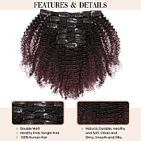 Caliee Afro Coily 3C And 4A Clip In Hair Extensions 100 Virgin Human Hair For Black Women Afro Kinky Curly Double Weft 7 Piece