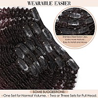 Caliee Afro Coily 3C And 4A Clip In Hair Extensions 100 Virgin Human Hair For Black Women Afro Kinky Curly Double Weft 7 Piece