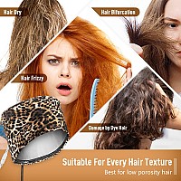 Hair Steamer Deep Conditioning Heat Cap Adjustable Hair Care Heating Cap with Intelligent Protection, Sturdy Material, and 2 Reusable Shower Caps, Gifts for Women (Leopard)