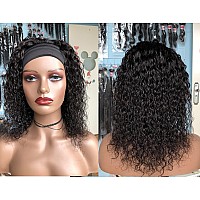 Sweetgirl Curly Headband Wig Human Hair Wigs For Black Women Water Wave Headband Wigs Human Hair Half Wig With Headband Attached