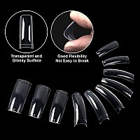 1000Pcs Nail Tips Acrylic Nails 10 Sizes Artificial Half Cover False Flake Nail Tips For Nail Salon Nail Shop Diy Nail Art Balle