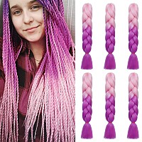 Benehair Ombre Braiding Hair 6 Bundleslot 24Inch Jumbo Braiding Hair Extensions High Temperature Synthetic Braid Hair Braiding