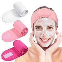 Whaline Spa Facial Headband Make Up Wrap Head Terry Cloth Headband Adjustable Towel Band For Face Washing Shower Facial Cover 3