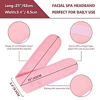 Whaline Spa Facial Headband Make Up Wrap Head Terry Cloth Headband Adjustable Towel Band For Face Washing Shower Facial Cover 3