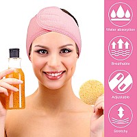 Whaline Spa Facial Headband Make Up Wrap Head Terry Cloth Headband Adjustable Towel Band For Face Washing Shower Facial Cover 3