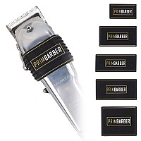 Professional Barber clipper bands 5 pcs, Non Slip Barber Clipper bands, Heat Resistance Barber sleeve for Hair clipper, Barber Hair Clipper Holder tools. (Black with Gold Line)