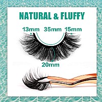 Alicrown Mink Lashes Faux Wispy Natural Volume Lashes Pack 5D Fluffy Crossed False Eyelashes Full Handmade 5 Pairs Lashes