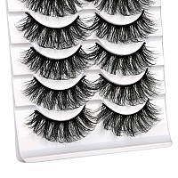 Alicrown Mink Lashes Faux Wispy Natural Volume Lashes Pack 5D Fluffy Crossed False Eyelashes Full Handmade 5 Pairs Lashes