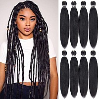 Pre Stretched Braiding Hair 30 Inch 8 Packs Professional Soft Yaki Braiding Hair For Braids Hot Water Setting Synthetic Crochet