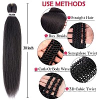 Pre Stretched Braiding Hair 30 Inch 8 Packs Professional Soft Yaki Braiding Hair For Braids Hot Water Setting Synthetic Crochet