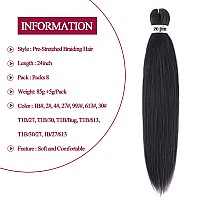 Pre Stretched Braiding Hair 30 Inch 8 Packs Professional Soft Yaki Braiding Hair For Braids Hot Water Setting Synthetic Crochet