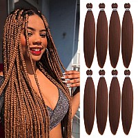 Pre Stretched Braiding Hair 26 Inch 8 Packs Professional Soft Yaki Braiding Hair For Braids Hot Water Setting Synthetic Crochet