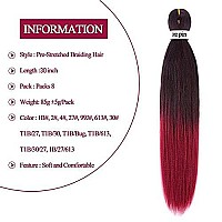 Pre Stretched Braiding Hair 30 Inch 8 Packs Professional Soft Yaki Braiding Hair For Braids Hot Water Setting Synthetic Crochet