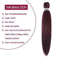 Pre Stretched Braiding Hair 30 Inch 8 Packs Professional Soft Yaki Braiding Hair For Braids Hot Water Setting Synthetic Crochet