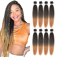 Pre Stretched Braiding Hair 26 Inch 8 Packs Professional Soft Yaki Braiding Hair For Braids Hot Water Setting Synthetic Crochet