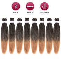 Pre Stretched Braiding Hair 26 Inch 8 Packs Professional Soft Yaki Braiding Hair For Braids Hot Water Setting Synthetic Crochet