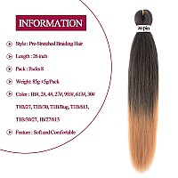 Pre Stretched Braiding Hair 26 Inch 8 Packs Professional Soft Yaki Braiding Hair For Braids Hot Water Setting Synthetic Crochet